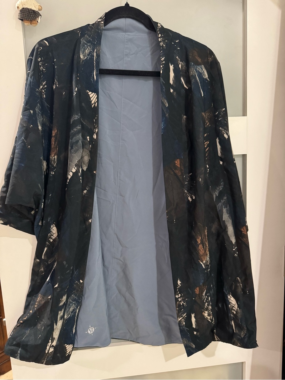 lululemon athletica Dark Navy Abstract Print Open-Front Tunic with Slate Lining